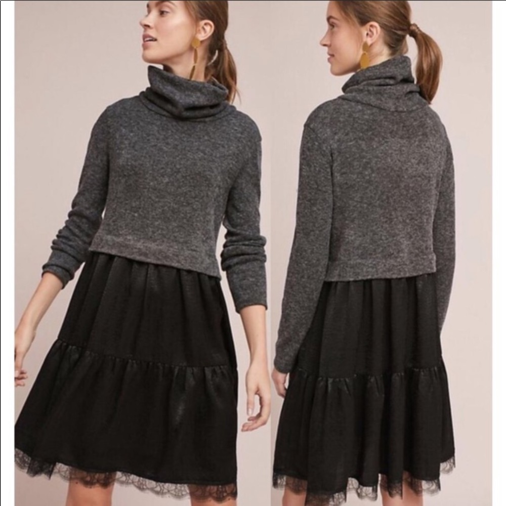 Anthropologie Odelia Mock Neck Sweater Dress